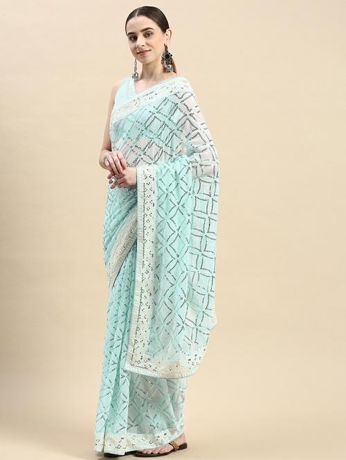 women's embellished saree with blouse - 20098643 - Very Small Image - 1