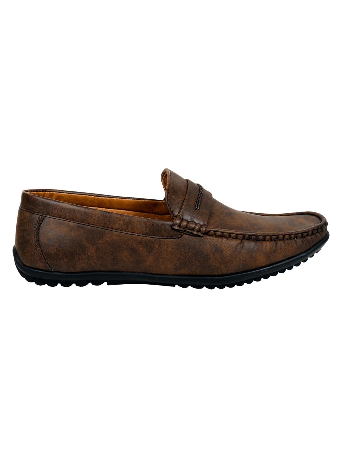 brown synthetic slip on loafers - 20110936 - Standard Image - 3