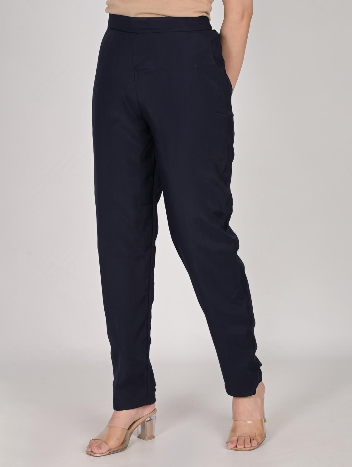 navy blue round neck kurta pant set with dupatta - 20115252 - Standard Image - 4