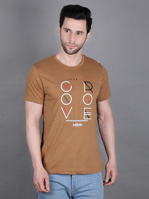 men front print short sleeve t-shirt - 20117774 - Standard Image - 0