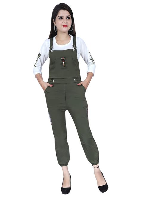 women green solid dungaree  - 20127150 - Very Small Image - 1