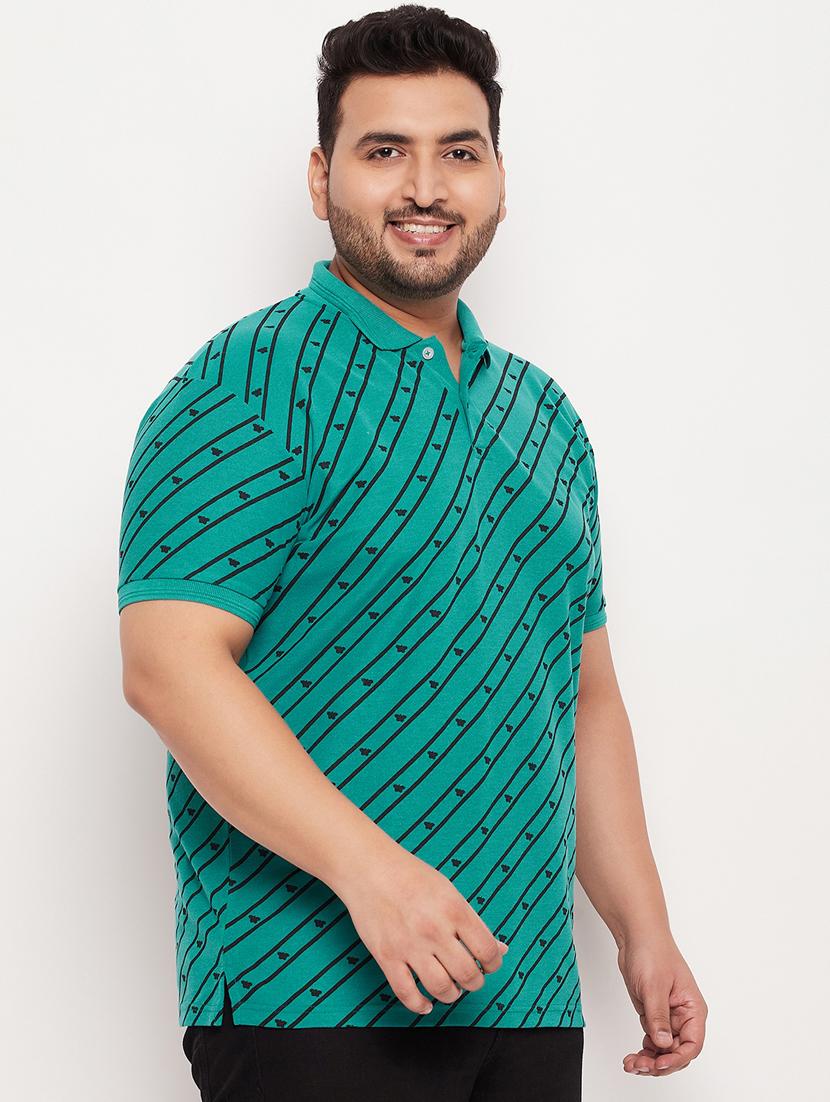 plus size printed polo t-shirt