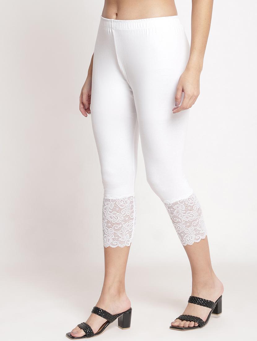 pack of 2 solid lace detailed capris - 20148436 - Standard Image - 4
