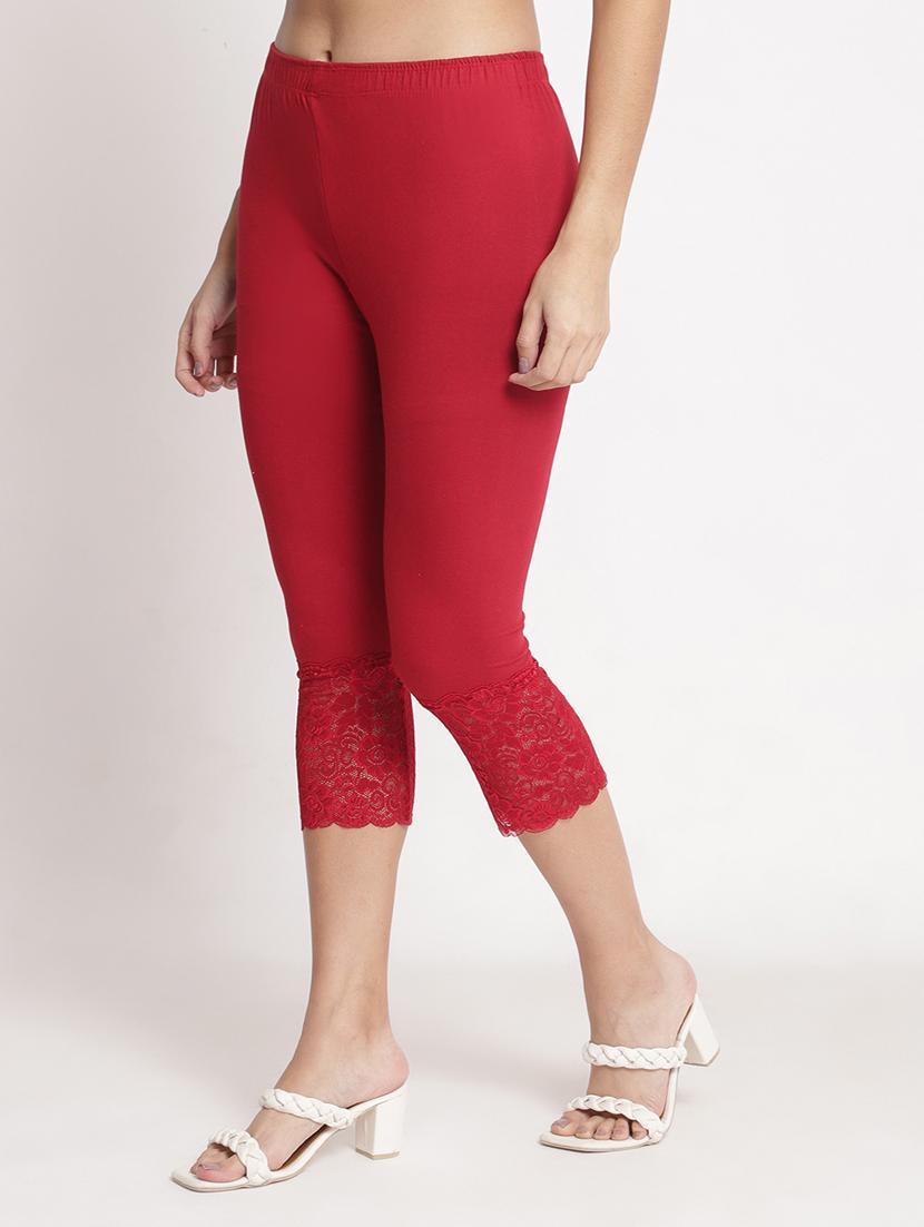 pack of 2 solid lace detailed capris - 20148441 - Standard Image - 2