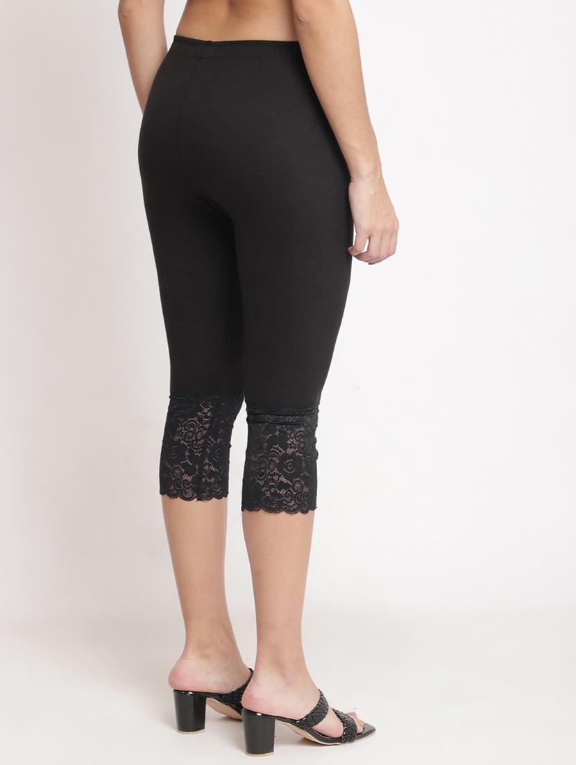 pack of 2 solid lace detailed capris - 20148441 - Standard Image - 4