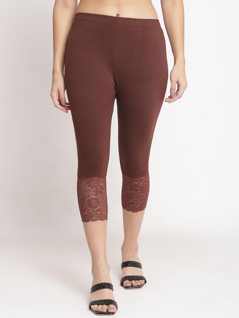pack of 2 solid lace detailed capris - 20148451 - Standard Image - 3
