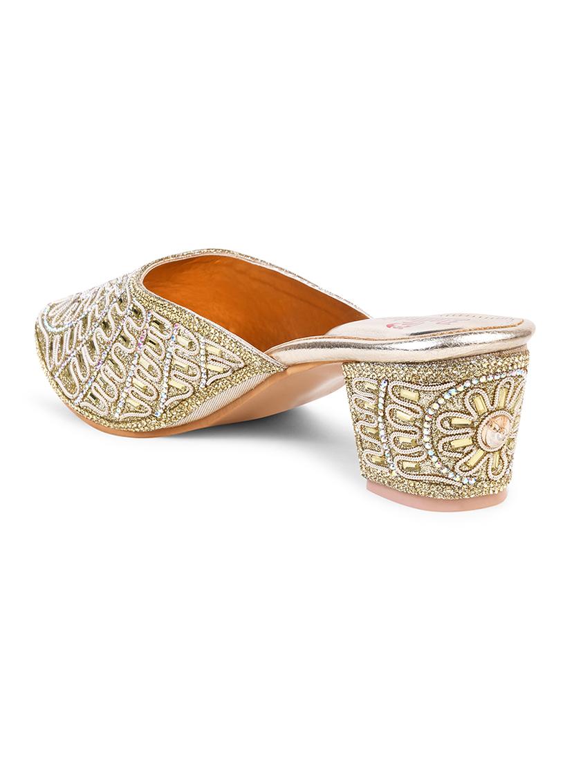 gold pu slip on sandals - 20151210 - Standard Image - 3
