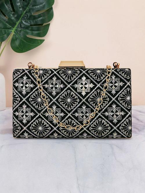 black velvet box clutch - 20155689 -  Standard Image - 0