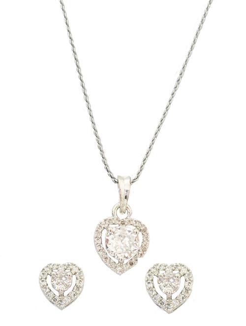 silver plated pendants and earring set - 20164191 - Very Small Image - 1