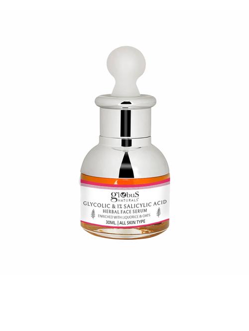 globus naturals glycolic & 1% salicylic acid anti acne face serum, 30 ml, - 20164838 - Standard Image - 0
