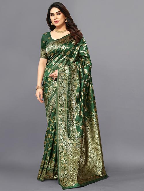 women's banarasi saree with blouse - 20168641 - Standard Image - 0