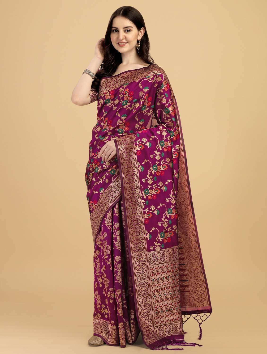 women's banarasi saree with blouse - 20175572 -  Zoom Image - 0