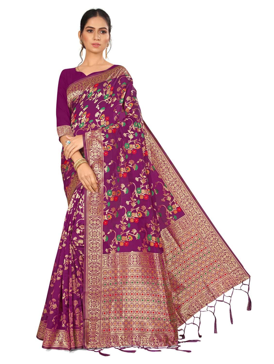 women's banarasi saree with blouse - 20175663 - Zoom Image - 0