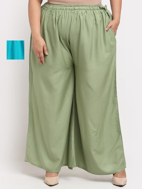 pack of 2 solid flared palazzo - 20179027 - Very Small Image - 1