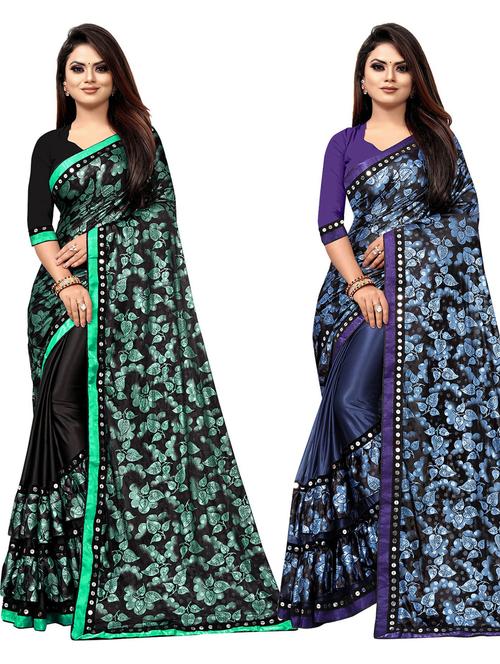 women's saree combo with blouse - 20183915 - Very Small Image - 1