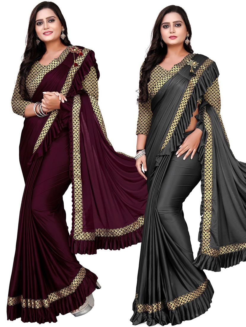 women's saree combo with blouse - 20184003 - Zoom Image - 0