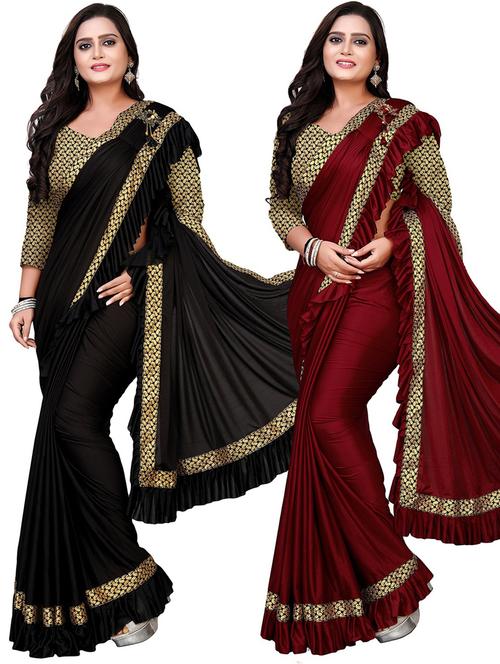 women's saree combo with blouse - 20184017 - Standard Image - 0