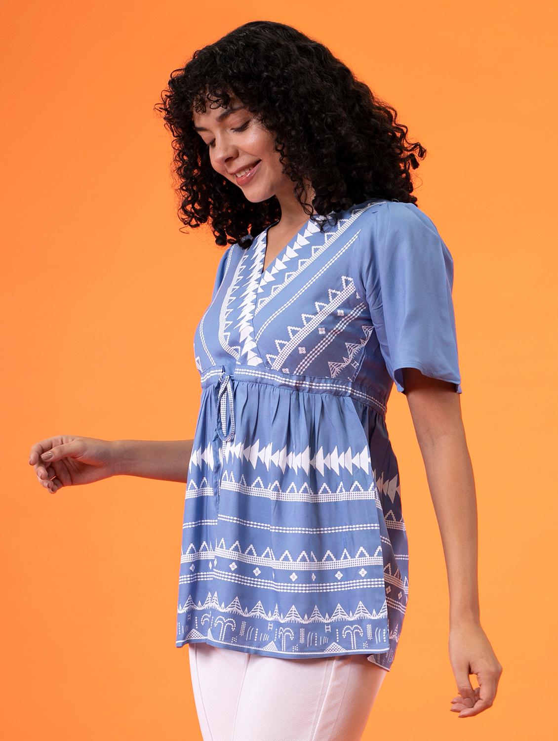women's peplum round neck top - 20196870 - Standard Image - 3