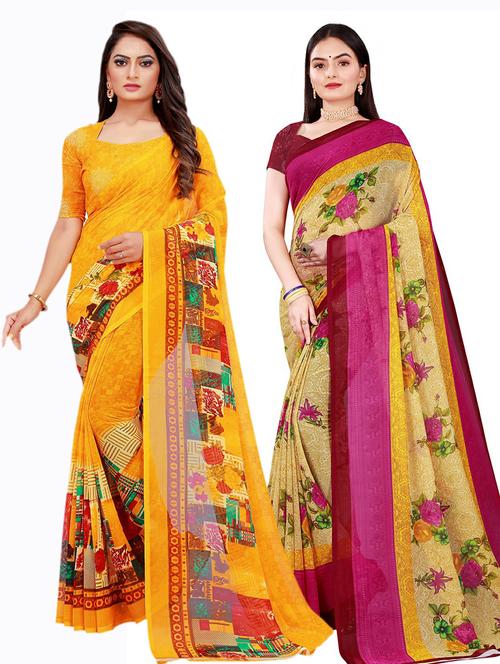 women's saree combo with blouse - 20210080 - Very Small Image - 1