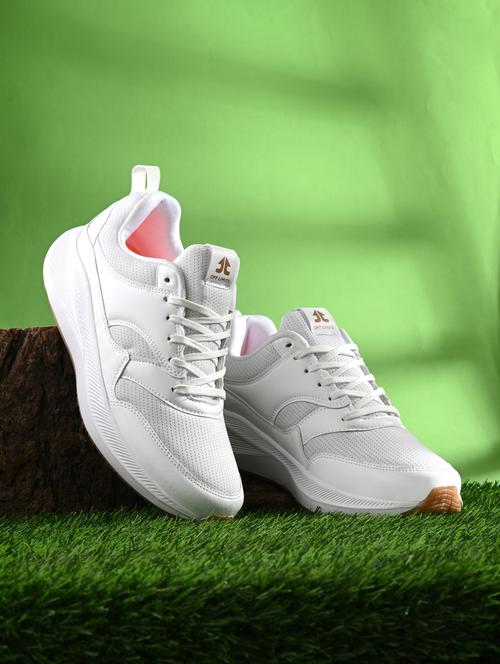 men white lace-up running sports shoe - 20230216 - Standard Image - 0