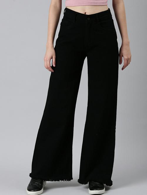 women's plain wide leg jeans - 20249688 - Very Small Image - 1