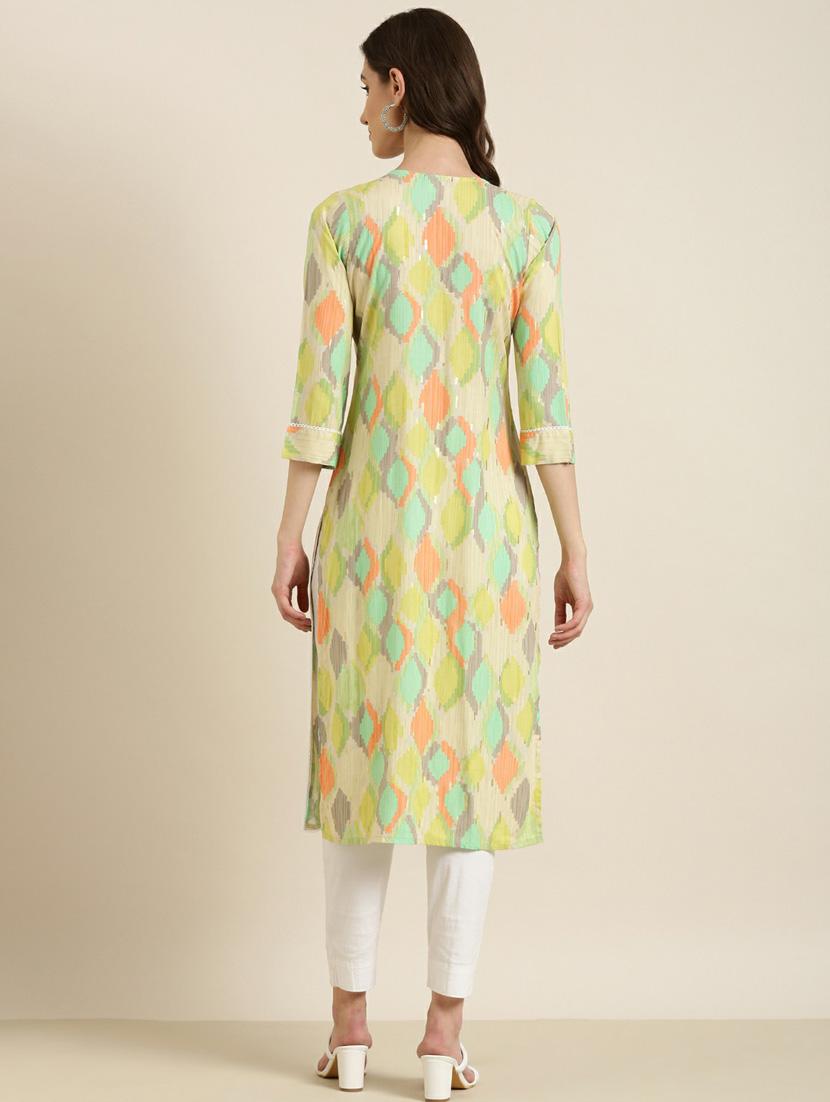 women embroidered straight kurta - 20252306 - Standard Image - 3