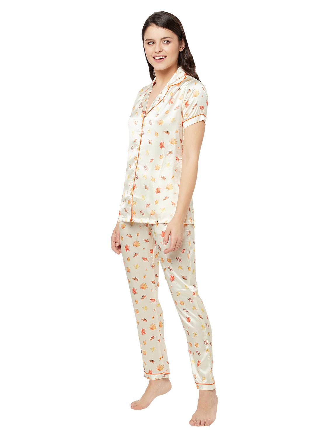 white quirky print pyjama nightwear set - 20255208 - Zoom Image - 1