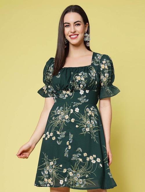 women's fit & flare floral dress - 20262039 - Very Small Image - 1