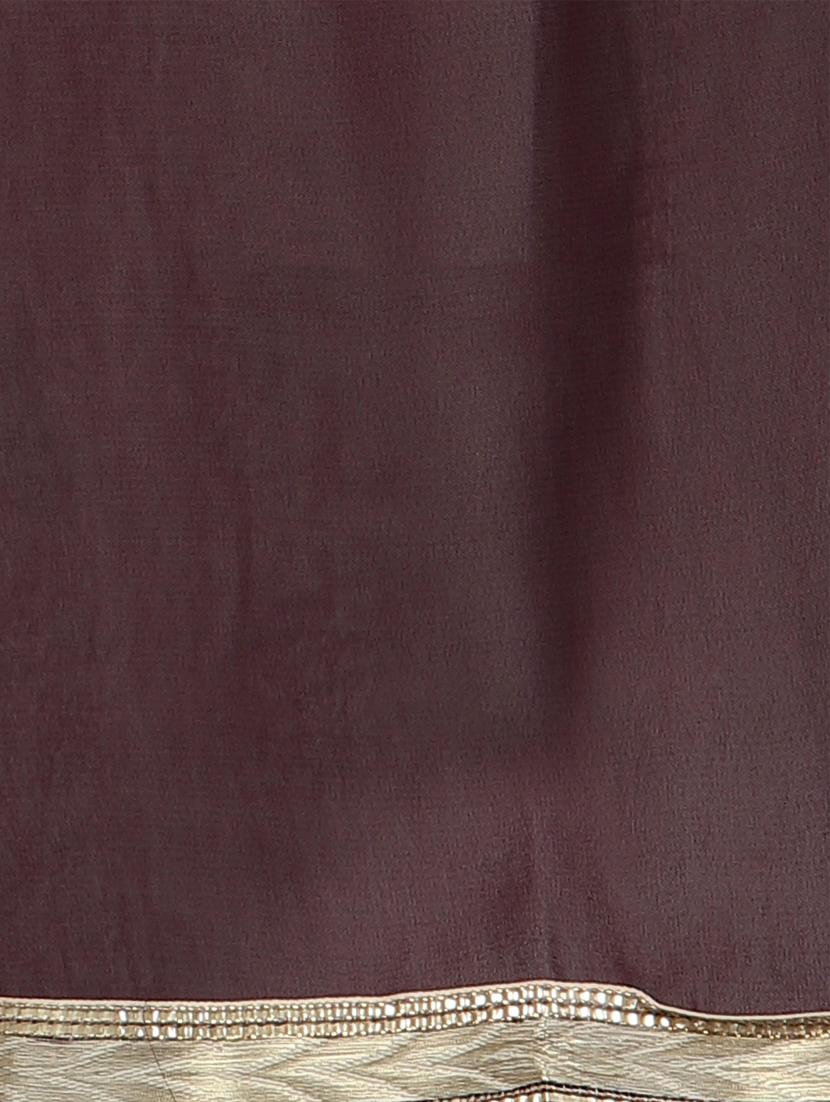 women brown round neck fit & flare gown - 20265783 - Standard Image - 5