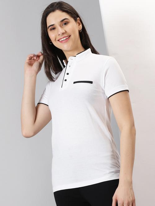 women's plain mock neck t-shirt - 20266634 -  Standard Image - 0