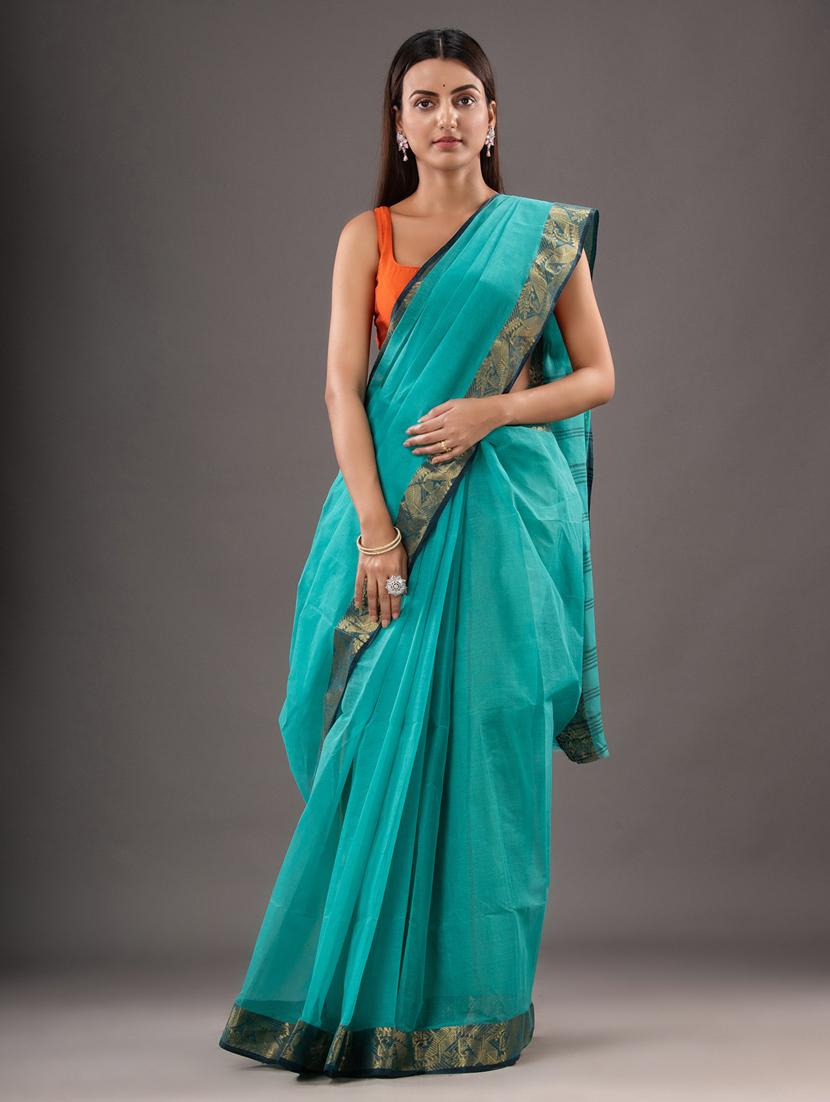 women's bordered green colored saree - 20266955 - Standard Image - 2