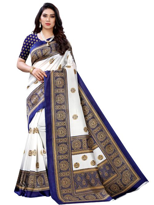 Multi Colored Bordered Saree With Blouse - 20285657 - Very Small Image - 1