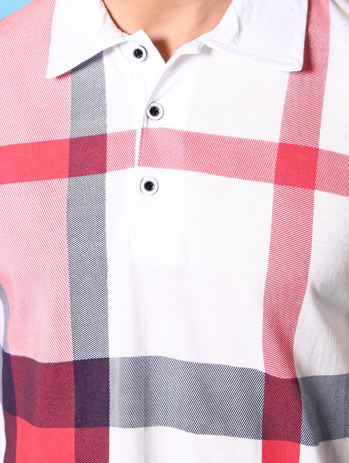 men white checkered polo t-shirt - 20289843 - Standard Image - 5