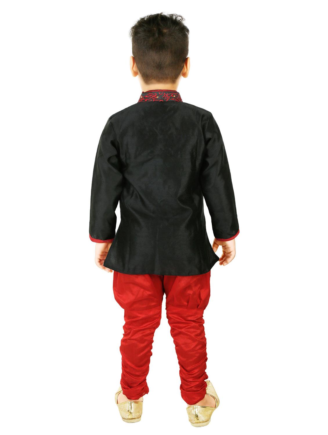 boys silk sherwani bottom set - 20292781 - Zoom Image - 2
