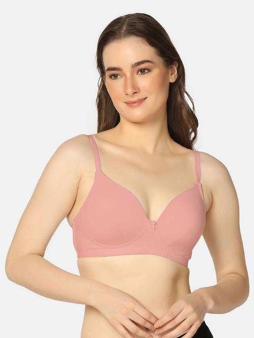 pink cotton tshirt bra - 20295824 - Very Small Image - 1