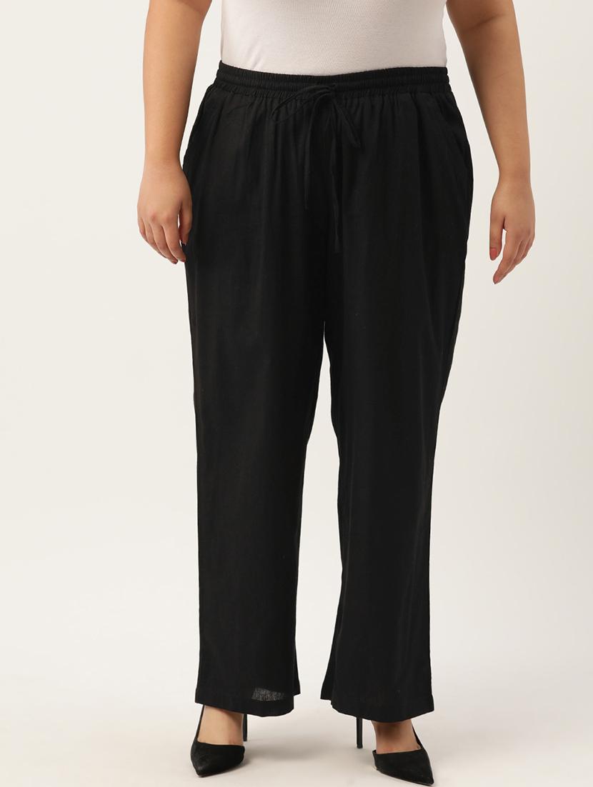 black linen relaxed fit palazzo