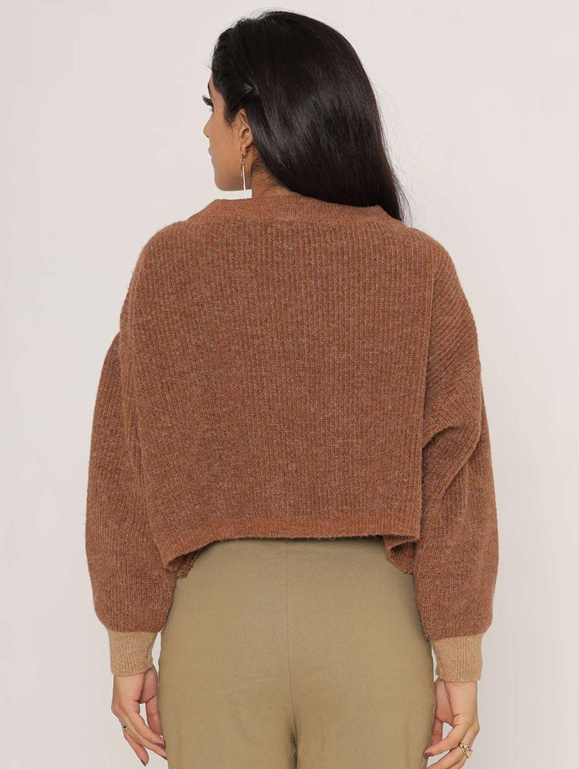 women's brown oversized pullover - 20315562 - Zoom Image - 2