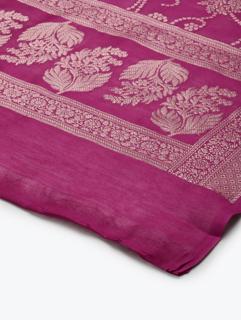 purple cotton blend dupatta - 20315833 - Standard Image - 3