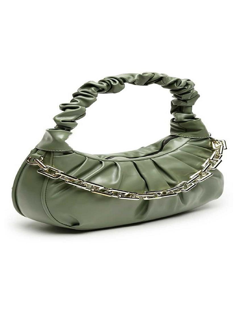 green leatherette (pu) hobo handbag - 20322583 - Standard Image - 3