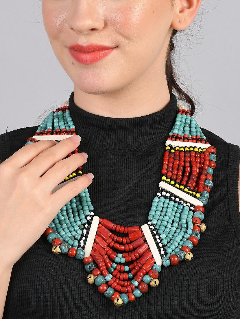 multi colored metal long necklace - 20331774 - Zoom Image - 4