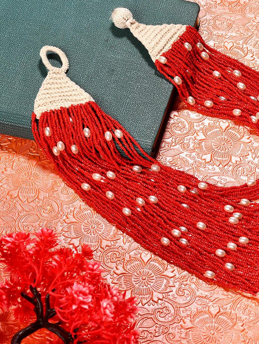 red metal long necklace - 20331792 - Standard Image - 3