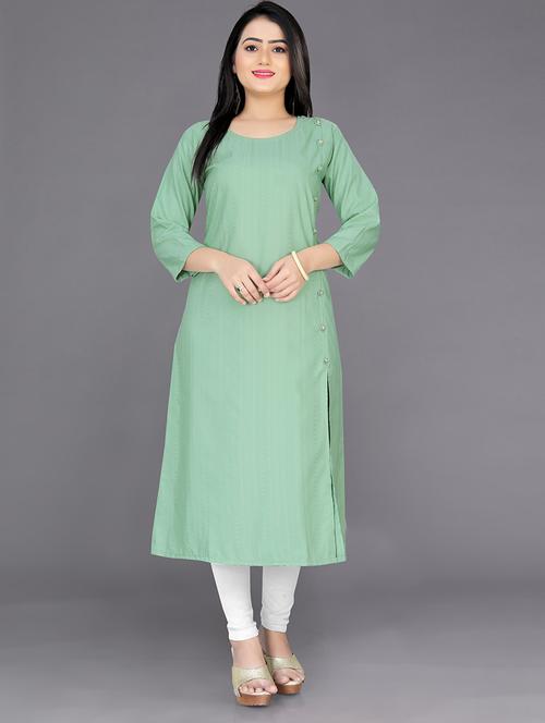 green colored a-line kurta - 20335701 - Standard Image - 0