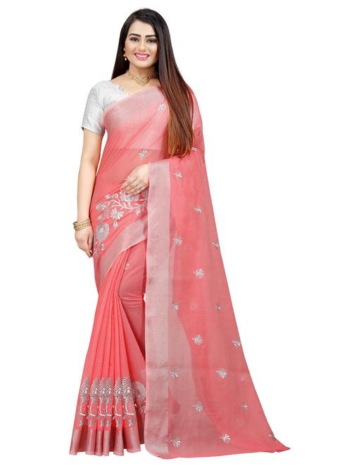 women's embroidered saree with blouse - 20335976 - Standard Image - 0