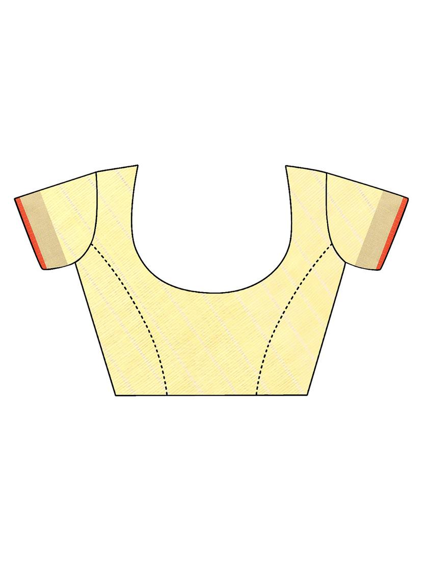 women's checks yellow colored saree with blouse - 20336015 - Standard Image - 3