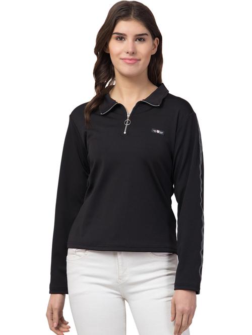 women black cotton blend regular top - 20340965 - Very Small Image - 1