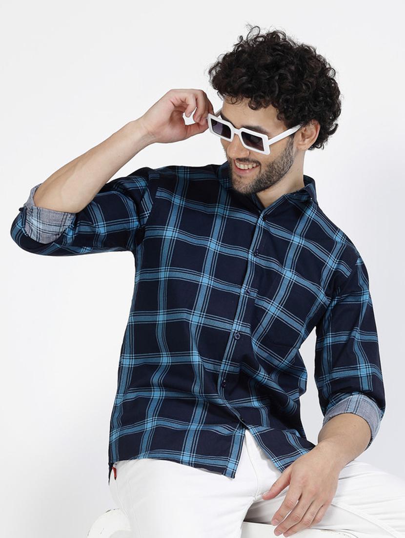 mens checks casual shirt - 20342355 - Zoom Image - 3