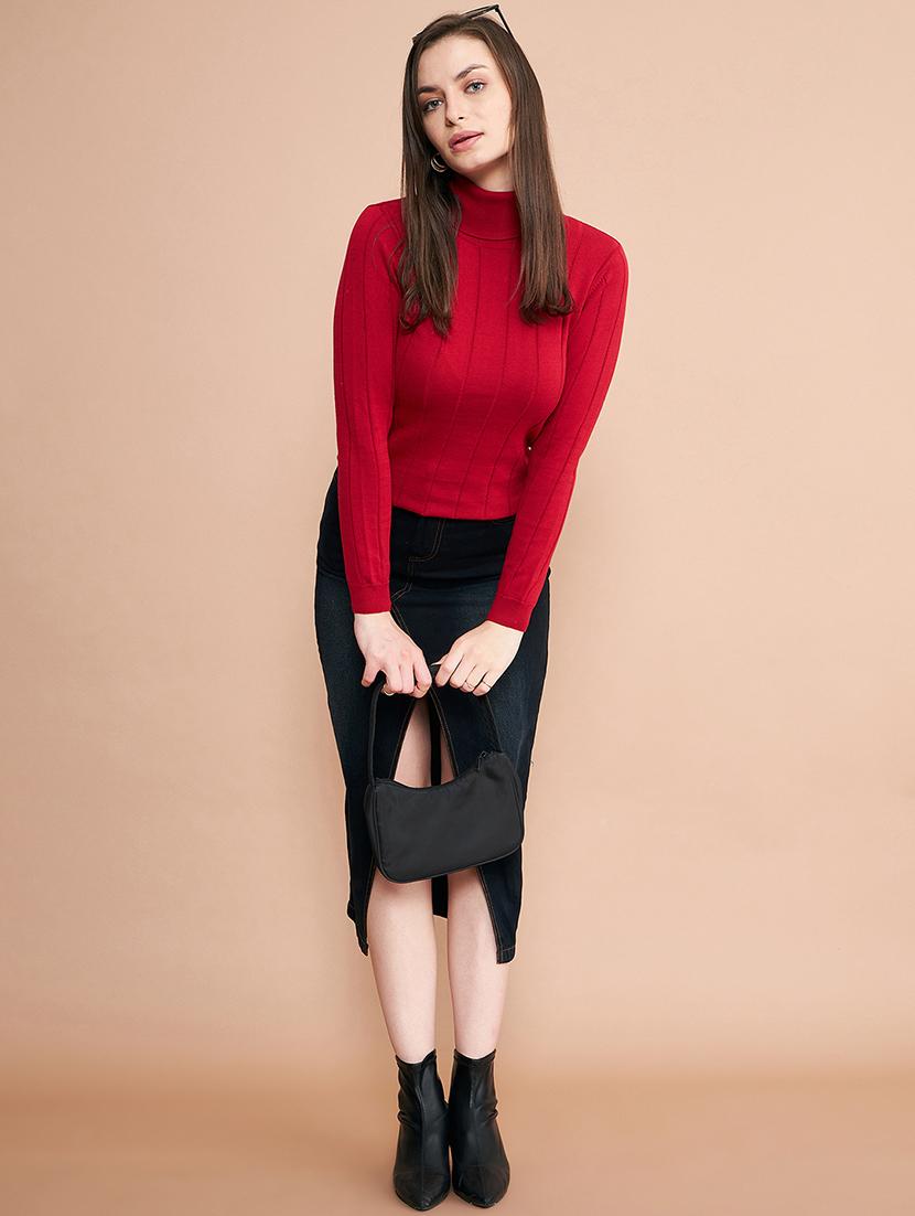 women self design turtle neck pullover - 20345169 - Zoom Image - 3