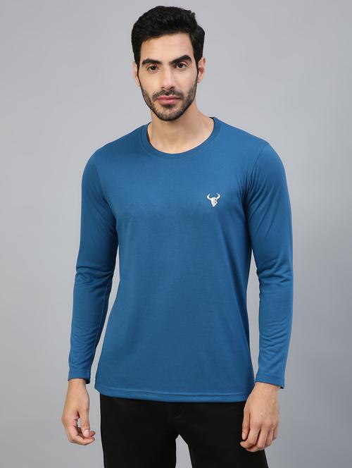 blue solid long sleeve t-shirt - 20367237 - Very Small Image - 1