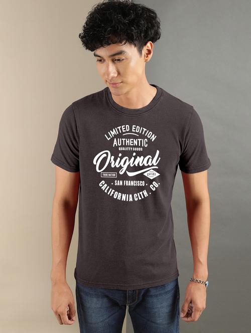 grey printed short sleeve t-shirt - 20367747 - Very Small Image - 1