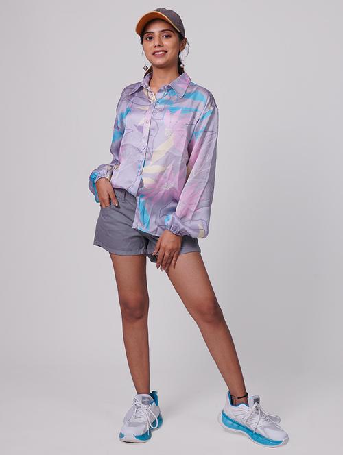 grey floral printed regular top - 20385692 - Very Small Image - 1